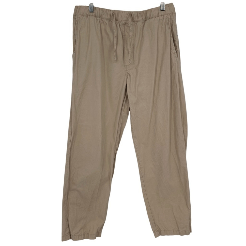ONIA Mens Pull On Pants Size XL Relaxed Cotton Elastic Waist Cream Minimalist